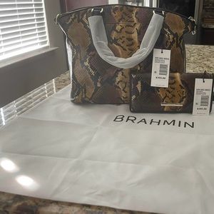 NWT Brahmin Chocolate Erling Ady Wallet ONLY